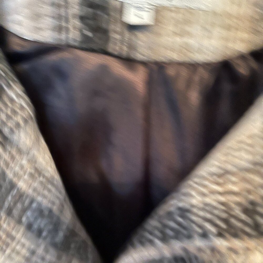 Sebby Women's Shacket, Black, White & Tan Plaid, Size L - Picture 5 of 7